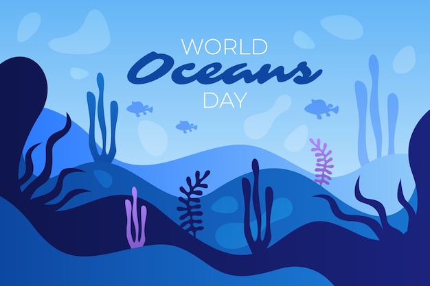 Vetor grátis fundo do dia mundial dos oceanos gradiente