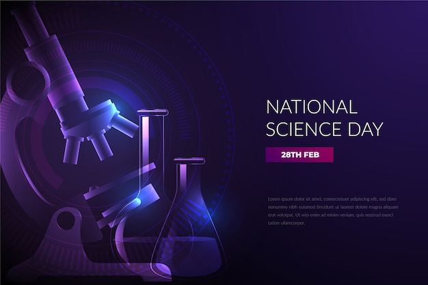 Vetor grátis fundo do dia nacional da ciência gradiente