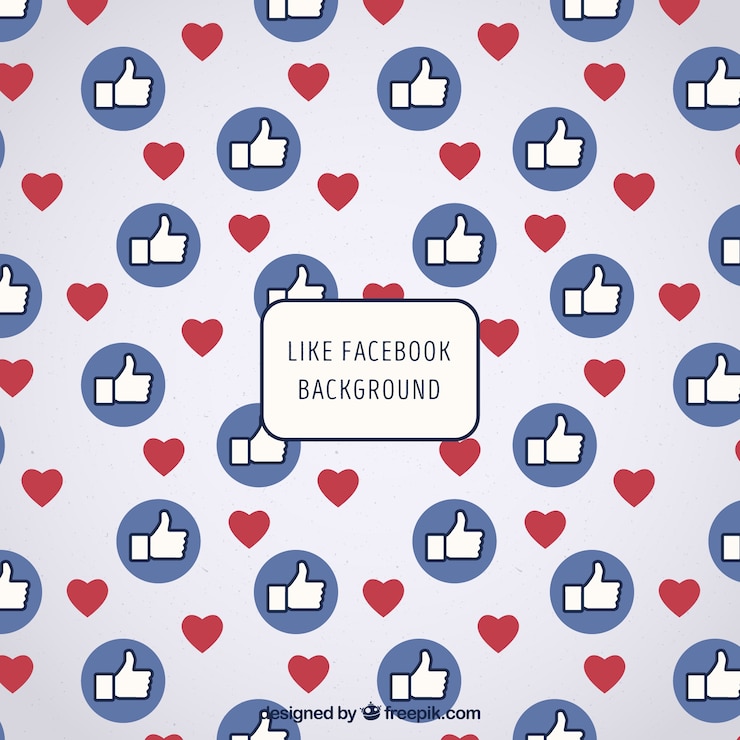 Vetor grátis fundo do facebook com ícones como e coração