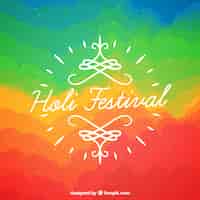 Vetor grátis fundo do festival holi em design plano com efeito arco-íris