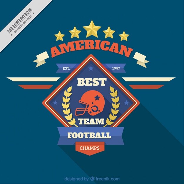 Vetor grátis fundo do futebol americano retro com emblema