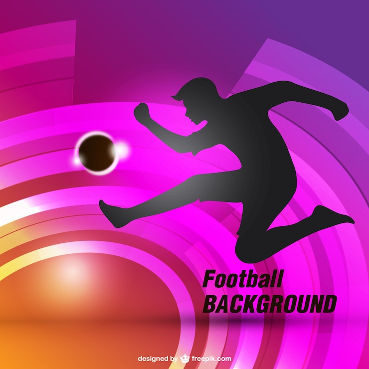 Vetor grátis fundo do futebol com a silhueta