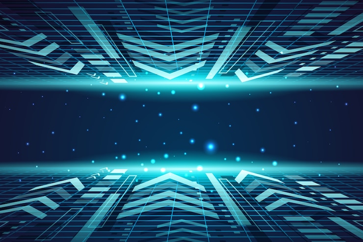 Vetor grátis fundo do horizonte futurista