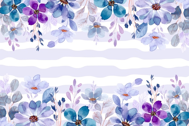 Mural de parede Jardim Roxo - flores e círculos em fundo com desenhos  pintados aquarela - Flores - Murais de parede