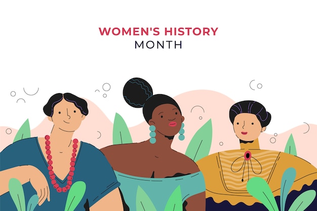 Fundo do mês da história das mulheres planas