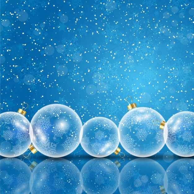 Fundo do natal com baubles de vidro