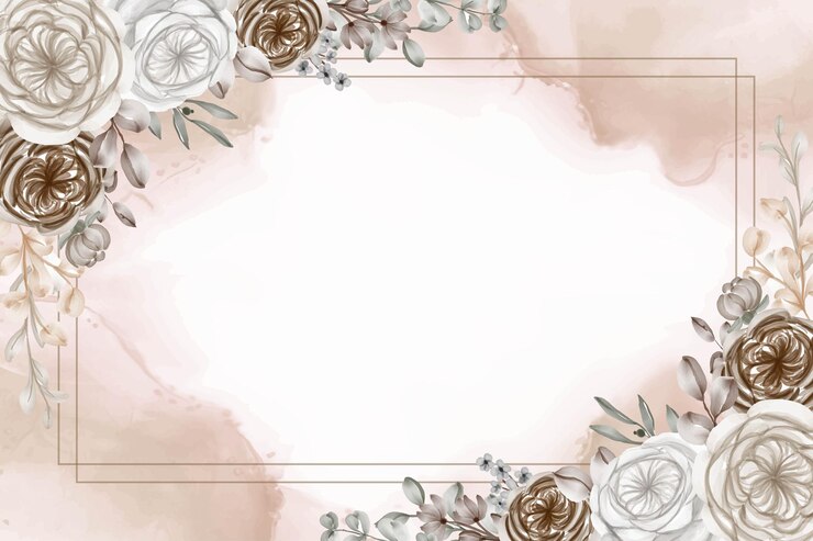 Vetor grátis fundo do quadro de aquarela floral com flor de caramelo marrom