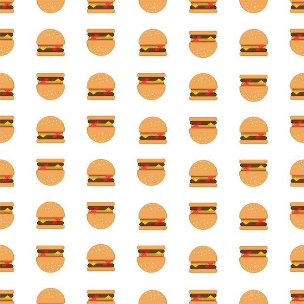 Vetor grátis fundo do teste padrão do hamburger