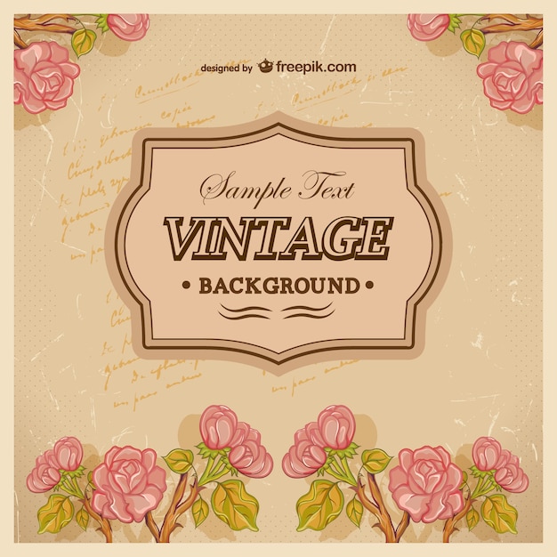 Vetor grátis fundo do vintage com rosas