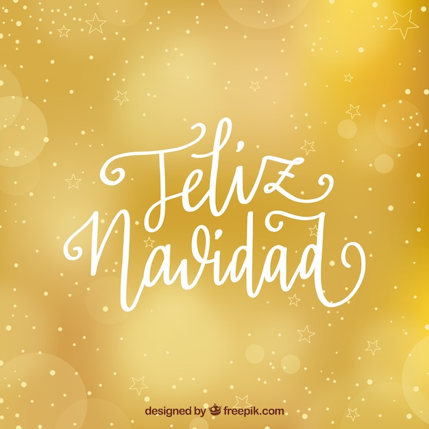 Fundo dourado com letras do feliz natal