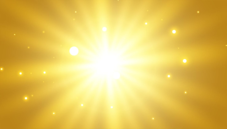 Vetor grátis fundo dourado com vetor de design de raios de efeito de luz brilhante