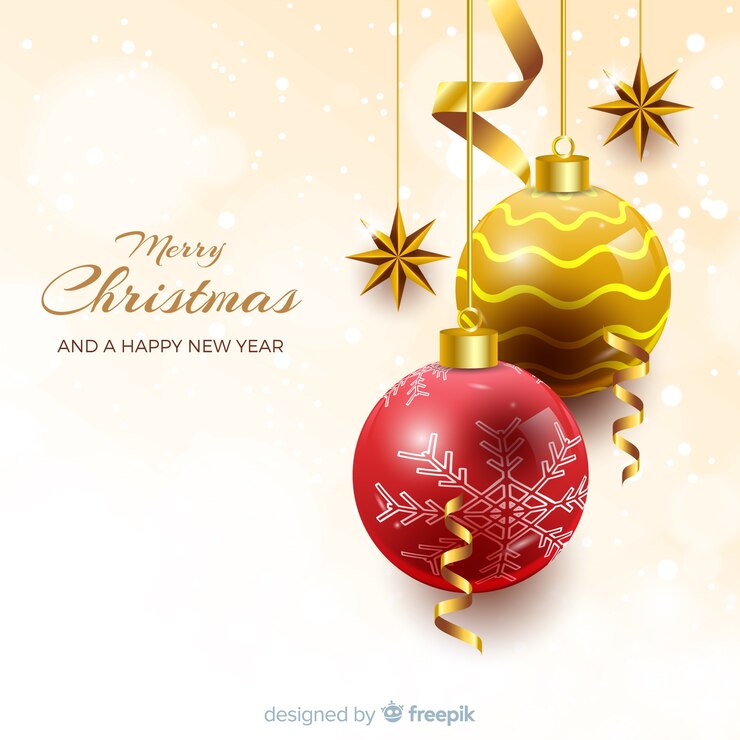 Vetor grátis fundo elegante de natal com design realista