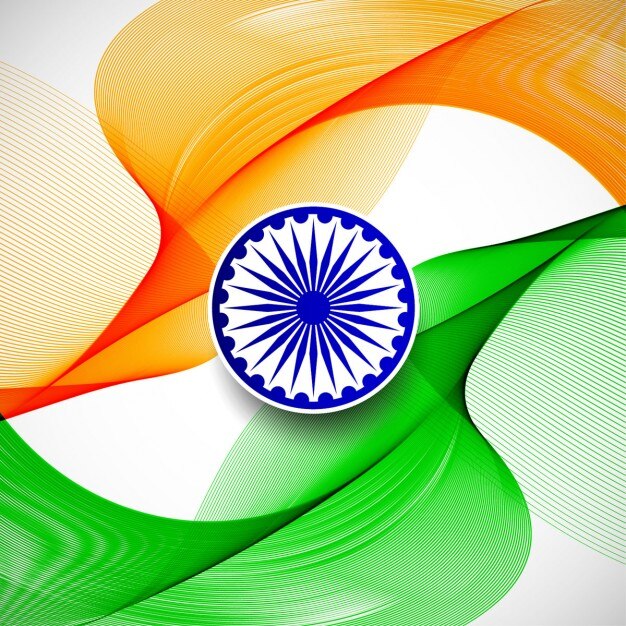 Fundo elegante do tema da bandeira indiana ondulada