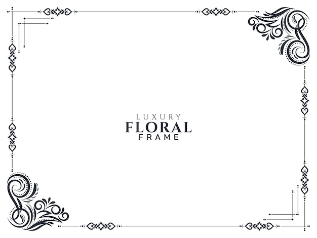 Vetor grátis fundo elegante e luxuoso com moldura floral