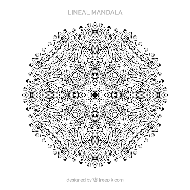 Vetor grátis fundo elegante mandala em estilo lineal