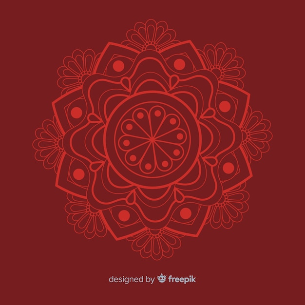 Fundo elegante mandala vermelha