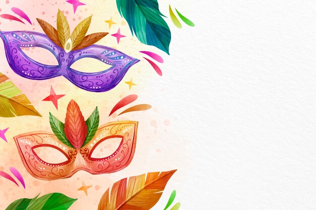 Fundo em aquarela de carnaval brasileiro