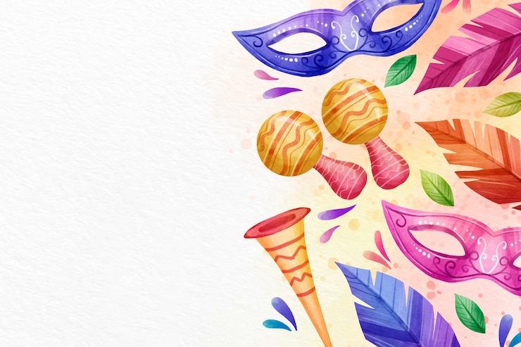 Vetor grátis fundo em aquarela de carnaval brasileiro
