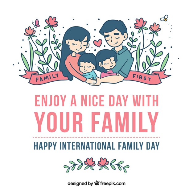 Fundo encantador dia da família floral