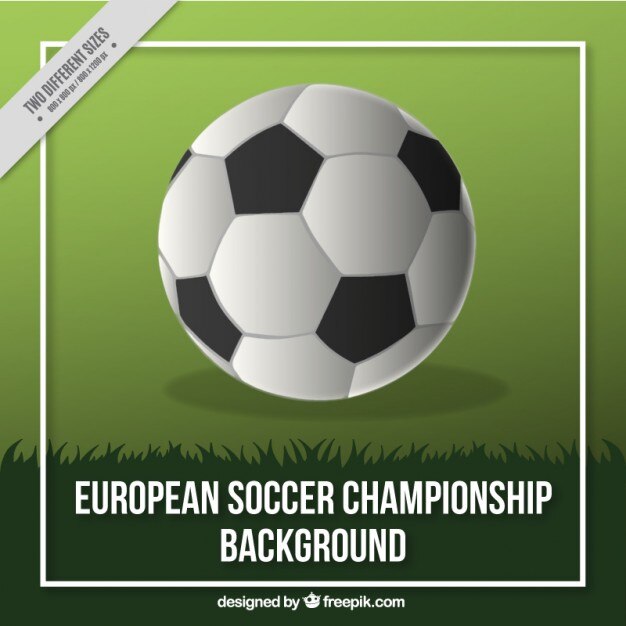 Vetor grátis fundo europeu campeonato de futebol com uma bola
