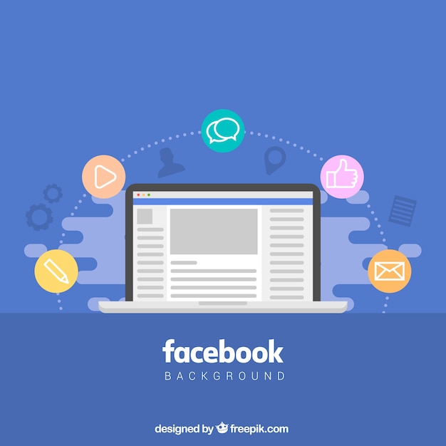 Fundo facebook no design plano