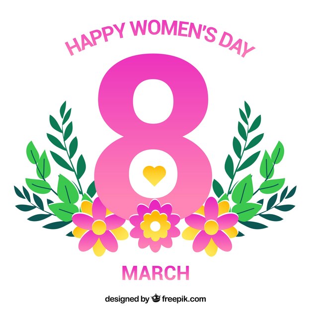 Fundo feliz do dia das mulheres em design plano