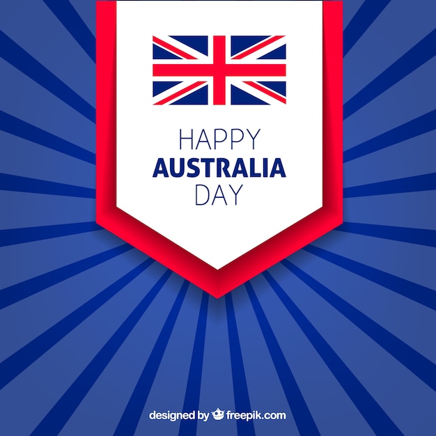 Vetor grátis fundo feliz do dia de austrália em tons de azul