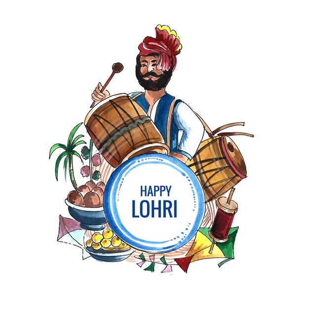 Fundo feliz do feriado de Lohri para o festival de punjabi