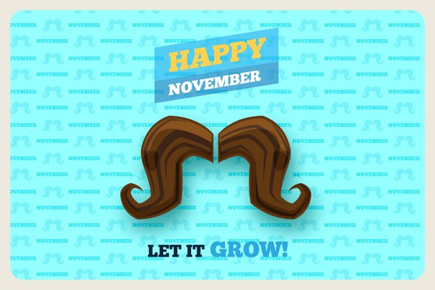 Vetor grátis fundo feliz movember com um enorme bigode