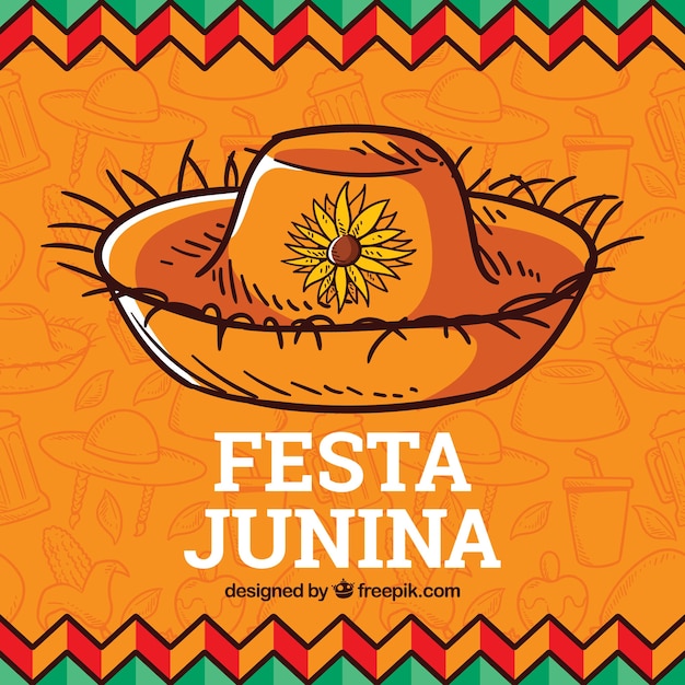 Fundo festa junina com elementos tradicionais