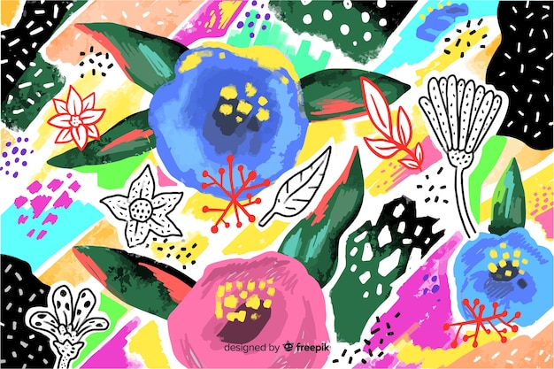 Vetor grátis fundo floral abstrato de pintados à mão