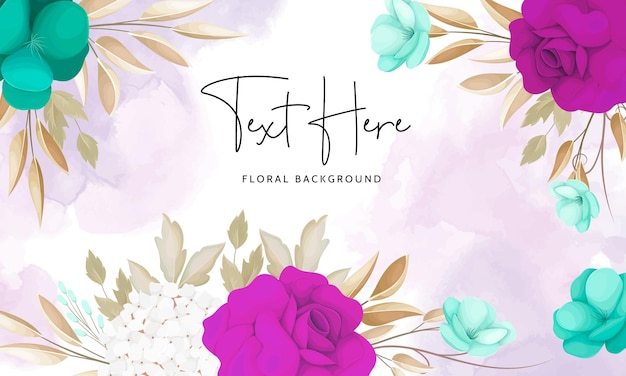 Vetor grátis fundo floral aquarela com linda flor