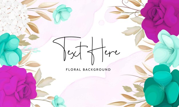 Fundo floral aquarela com linda flor