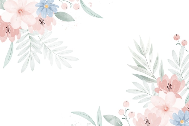 Fundo floral aquarela pintado à mão