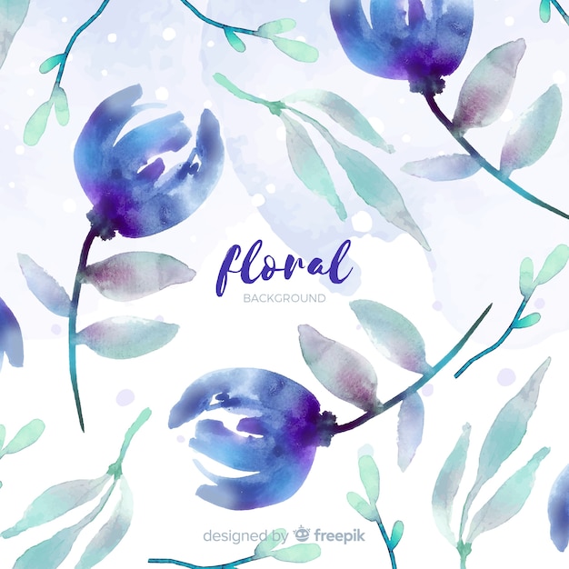 Vetor grátis fundo floral aquarela