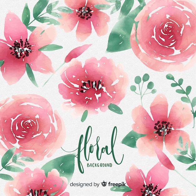 Fundo floral aquarela