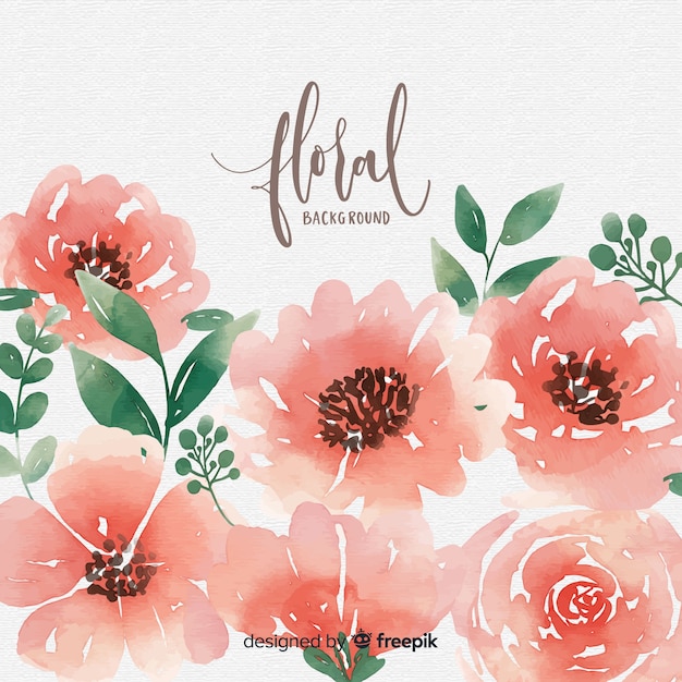 Fundo floral aquarela