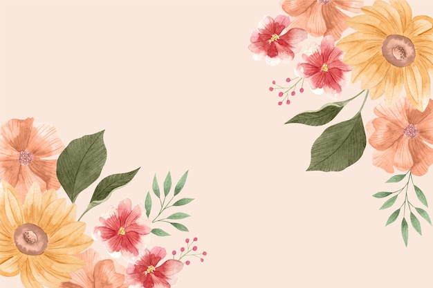 Fundo floral aquarela