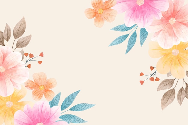 Fundo floral aquarela