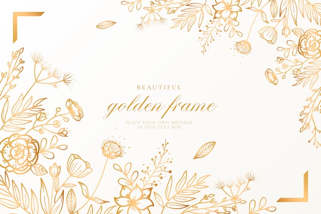 Fundo Floral bonito com natureza dourada