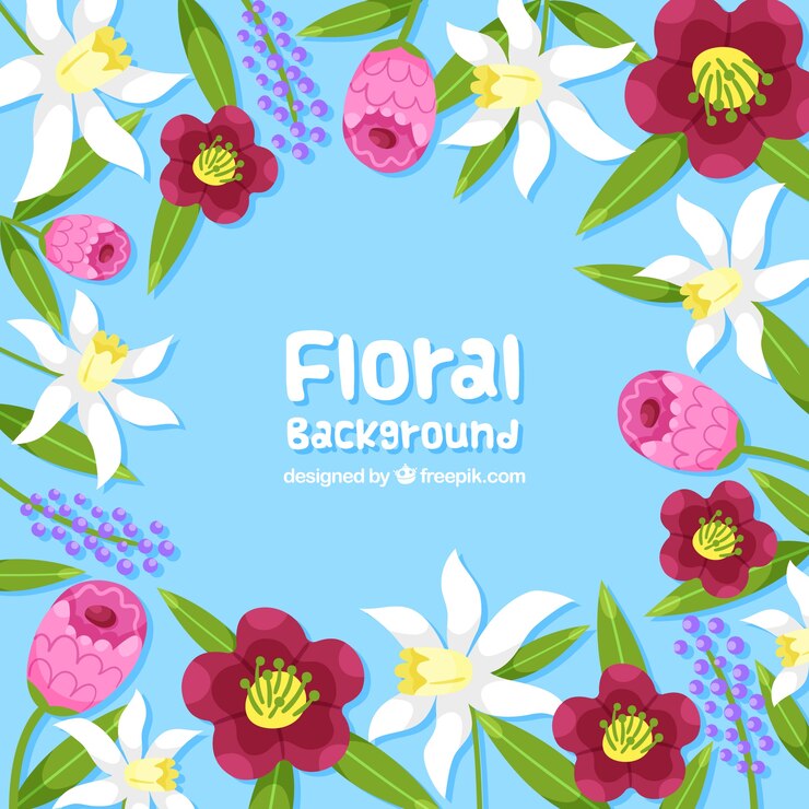 Vetor grátis fundo floral colorido em estilo simples