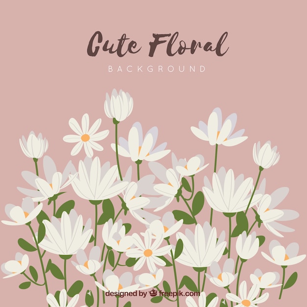 Fundo floral colorido em estilo simples