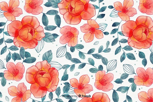 Fundo floral colorido estilo aquarela