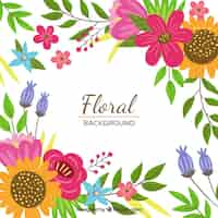 Vetor grátis fundo floral colorido na mão desenhada estilo