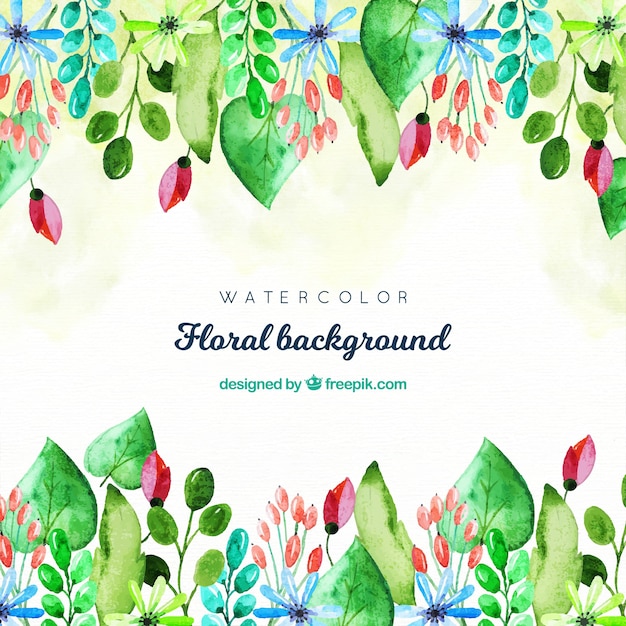 Fundo floral com estilo aquarela