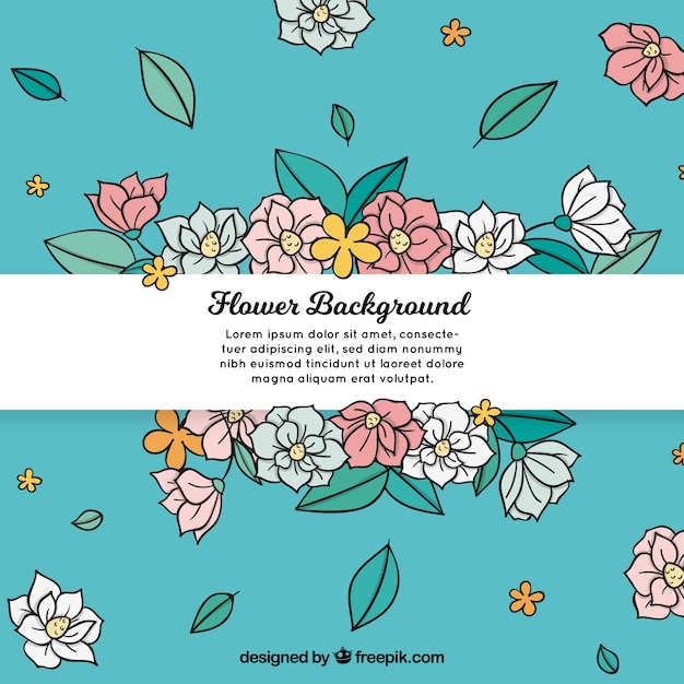 Fundo floral com estilo desenhado de mão