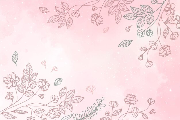 fundo floral de aquarela pintado à mão