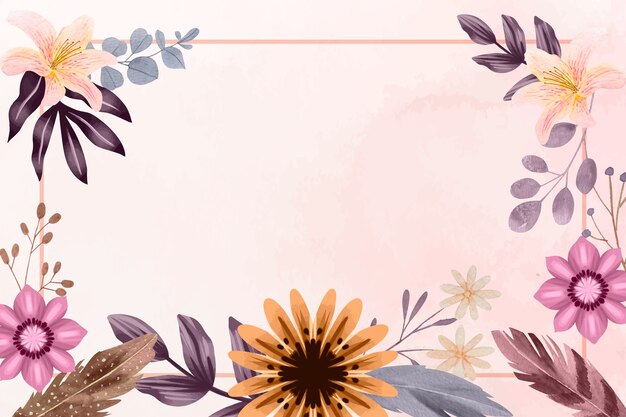 Fundo floral de design plano