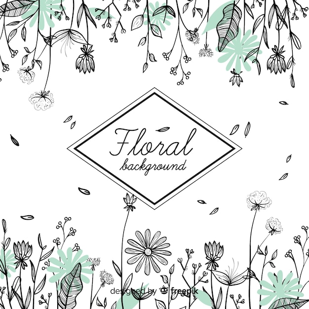 Fundo floral desenhado a mão