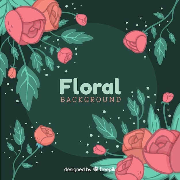 Fundo floral desenhado a mão